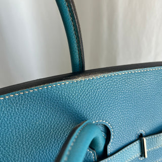 HERMES Birkin Blue Jean Togo Leather Haut A Courroies 35