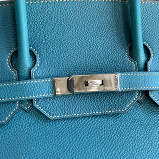 HERMES Birkin Blue Jean Togo Leather Haut A Courroies 35