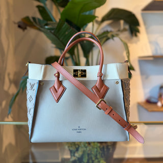 LOUIS VUITTON On My Side MM Monogram Tuffetage Leather Tote Bag