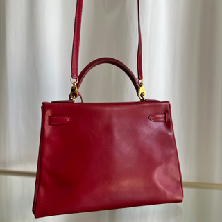 HERMES Red Box Calf Leather Kelly 32