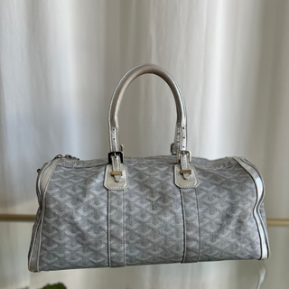 GOYARD Silver Coated Canvas Chevron Croisiere 35 Duffle