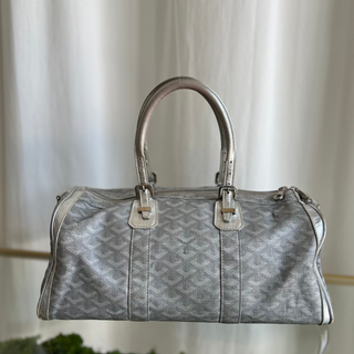 GOYARD Silver Coated Canvas Croisier Duffle Bag