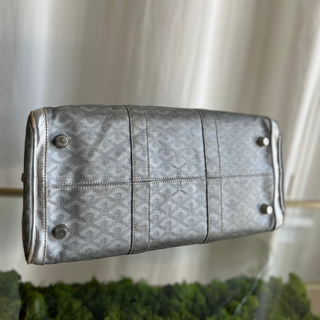 GOYARD Silver Coated Canvas Croisier Duffle Bag