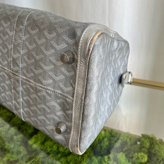 GOYARD Silver Coated Canvas Croisier Duffle Bag