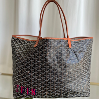 GOYARD Black/Tan Goyardine Saint Louis GM Tote