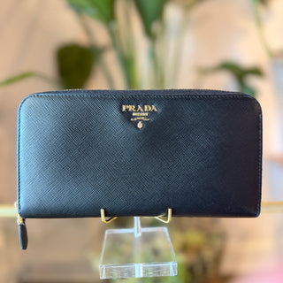 PRADA Saffiano Zip Around Wallet