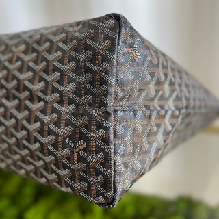 GOYARD Black/Tan Goyardine Saint Louis GM Tote