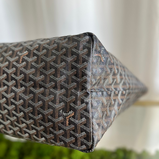 GOYARD Black/Tan Goyardine Saint Louis GM Tote