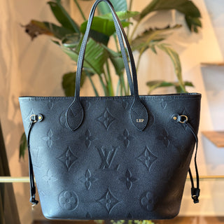 LOUIS VUITTON Neverfull MM Black Empreinte Leather Tote Bag