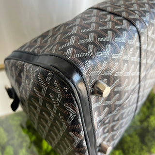 GOYARD Croisseur 40 Herringbone Pattern Boston Bag Black