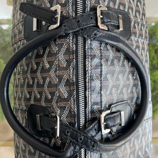 GOYARD Croisseur 40 Herringbone Pattern Boston Bag Black