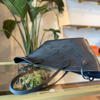 LOUIS VUITTON Neverfull MM Black Empreinte Leather Tote Bag