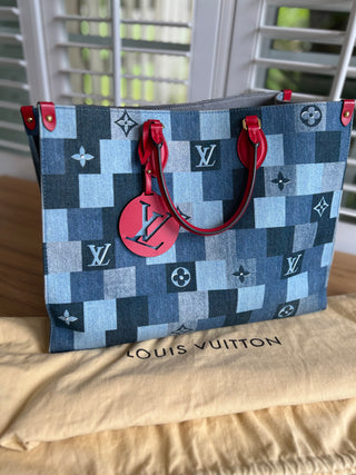 LOUIS VUITTON Denim Patchwork onthego fn5119