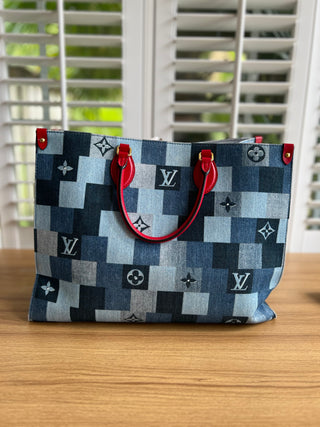 LOUIS VUITTON Denim Patchwork onthego fn5119