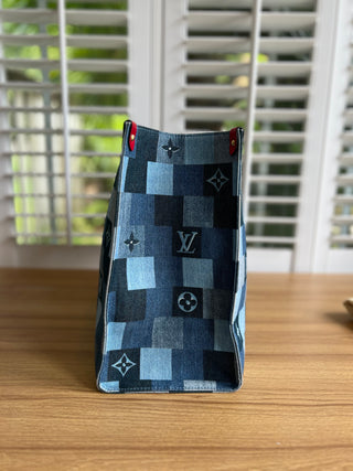 LOUIS VUITTON Denim Patchwork onthego fn5119