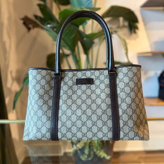GUCCI Joy Brown GG Supreme Canvas Tote Bag