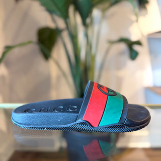 GUCCI Agrado GG Rubber Slide Sandals 10