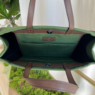 VALENTINO Green Canvas Garavani Stud Tote