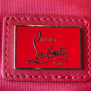 CHRISTIAN LOUBOUTIN Loubiposh Pink Calf Leather Spiked Chain Clutch