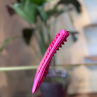 CHRISTIAN LOUBOUTIN Loubiposh Pink Calf Leather Spiked Chain Clutch