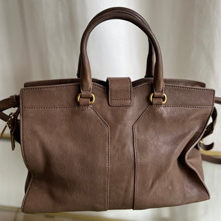 SAINT LAURENT Brown Leather Cabas Chic Shoulder Bag