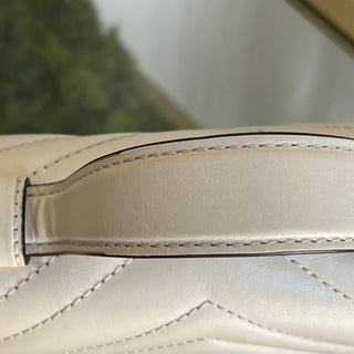 GUCCI White Leather GG Marmont 547260 2 Way Handbag & Crossbody