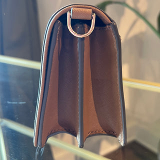 TORY BURCH Emerson Brown Saffiano Leather Convertible Crossbody