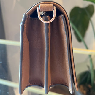 TORY BURCH Emerson Brown Saffiano Leather Convertible Crossbody