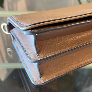 TORY BURCH Emerson Brown Saffiano Leather Convertible Crossbody