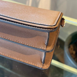 TORY BURCH Emerson Brown Saffiano Leather Convertible Crossbody