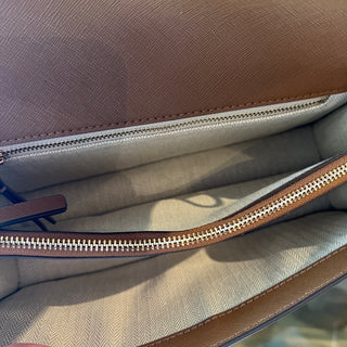 TORY BURCH Emerson Brown Saffiano Leather Convertible Crossbody