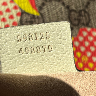 GUCCI GG Supreme Monogram Les Pommes Small Ophidia Half Moon Hobo Beige Multicolor Mystic White