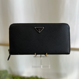 PRADA Black Saffiano Leather Wallet