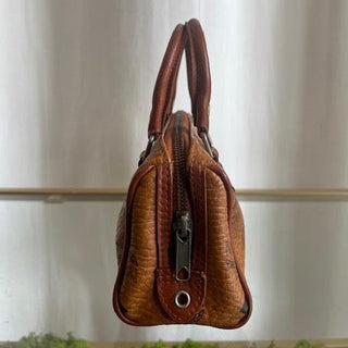 MCM Brown Leather Mini Boston Bag Handbag