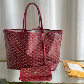 GOYARD Red Coated Canvas Saint Louis PM Tote