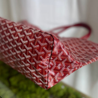 GOYARD Red Coated Canvas Saint Louis PM Tote