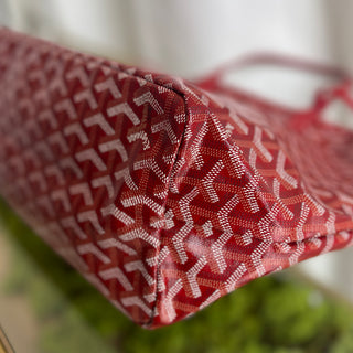 GOYARD Red Coated Canvas Saint Louis PM Tote