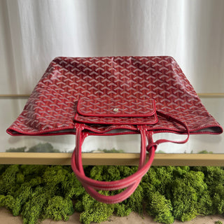 GOYARD Red Coated Canvas Saint Louis PM Tote