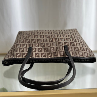 FENDI Brown Canvas Zucchino Tote