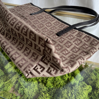 FENDI Brown Canvas Zucchino Tote