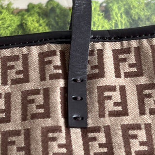 FENDI Brown Canvas Zucchino Tote