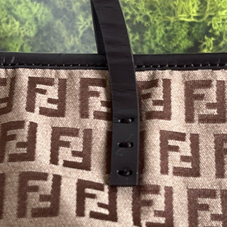 FENDI Brown Canvas Zucchino Tote