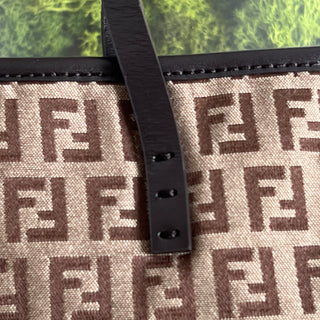 FENDI Brown Canvas Zucchino Tote