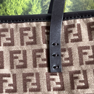 FENDI Brown Canvas Zucchino Tote