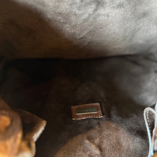DOLCE & GABBANA Vintage Suede Whipstitch Shoulder Hobo Bag