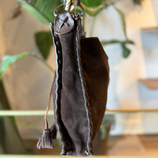 DOLCE & GABBANA Vintage Suede Whipstitch Shoulder Hobo Bag