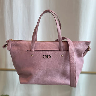 FERRAGAMO Pink Gancini Leather Shoulder Bag