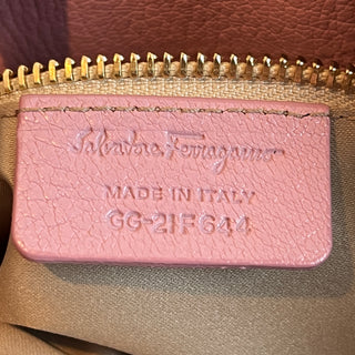 FERRAGAMO Pink Gancini Leather Shoulder Bag