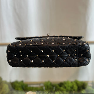 VALENTINO Black Lambskin Rockstuds Two-way  Handbag