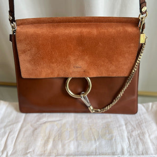 CHLOE Brown Leather/Suede Faye Shoulder Bag